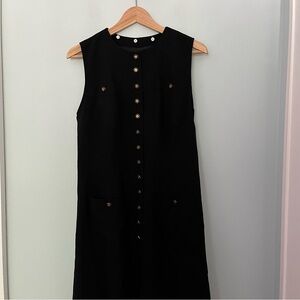 Stunning Vintage Designer Military Inspired Rena Lange Wool Dress